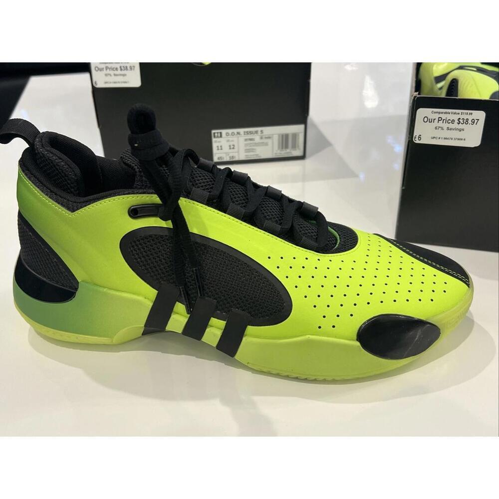 $119 ADIDAS D.O.N. Issue 5 Lucid Lemon IE7801 Mens Size 11 Basketball Shoe - Picture 8 of 10